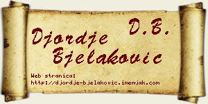 Đorđe Bjelaković vizit kartica